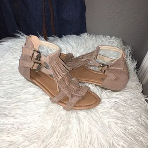 Stylish Hot Fashion Nude Native Fringe Sandal